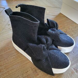 Apepazza Bow Glitter Booties Shoes 39 New